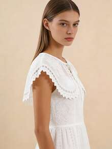 1 Pc Retro Embroidered Fake Collar For Women, Versatile Shawl, Fake Shirt Collar, Princess Collar To Match With Clothing - Diamond Edge - View 3