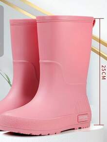 1双女士纯色中筒雨靴，防滑防水橡胶鞋，时尚户外钓鱼工作雨靴，鞋架，收纳神器，户外，花园，旅行必备，便携，沙滩必备，毕业季，毕业典礼，毕业礼物，毕业赠礼，毕业礼物，毕业礼物，祝贺毕业，祝贺毕业生，优秀毕业生，毕业典礼，毕业派对，雨靴/橡胶靴/防水靴/靴套/防水鞋套/雨鞋套/雨靴/雨靴/户外/花园 - 1雙雨靴 - 查看 4