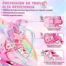 Patines De Linea 8 Ruedas Ajustable Para Niñas Con Luz Led - S - Ver 7