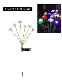 6 LED Solar Powered Jellyfish Mushroom Lawn Lights, Outdoor Waterproof Garden Path Landscape Lights, Warm White / Color Changing Mood Lights - Multicolor - View 14