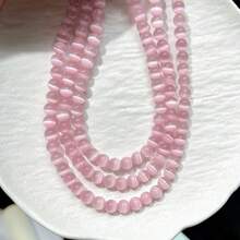 4-10mm Natural Pink Cat's Eye Beads, DIY Handmade Materials, Cat's Eye Effect, Attract Love, Mixed Sizes, Jewelry Making Accessories - Multicolor - View 9