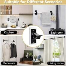 2个简易安装粘性窗帘杆支架，支撑窗帘杆，可拆卸且不损坏窗帘杆。 - 多色的 - 查看 4