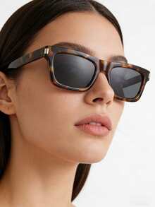 1pc Women's Casual Retro Square Red Fashion Fashion Glasses, Suitable For Daily Wear And Street Photography - Multicolor - View 2