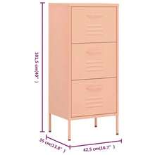 Storage Cabinet Pink 42.5x35x101.5 Cm Steel - Pink - View 10