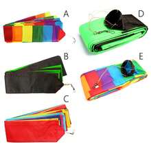 10m Rainbow Kite Tube Tail Outdoor Backyard Game Stunt Parafoil Kite Tail - Multicolor - View 7