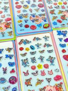 Cute Cartoon Crystal Embossed Decorative Stickers, Shiny Stickers For Gifts, Computers, Desktops, Offices, Multi-Functional Adorable Decorative Stickers - Multicolor - View 3