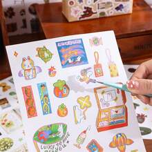 1300+ piezas Libro de pegatinas de dibujos animados, 50 hojas de pegatinas decorativas estéticas, calcomanías de flores y animales para scrapbooking, diarios, portátiles, botellas de agua, equipaje, suministros de manualidades DIY y accesorios para planificadores papelería libro de sticker estikers - Rectángulo - Ver 5