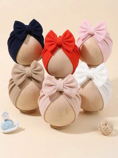 4 Baby Hats For Newborns, 0-12 Months Old, Bow-Shaped Cute Baby Hats, Daily Casual Wear, Warm And Windproof Baby Hats, Children's Hats