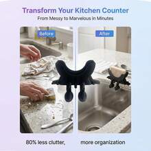 Soporte suspendido lindo para esponja con función de drenaje, soporte para esponja de fregar, soporte para fregadero de cocina, soporte divertido para esponja de fregadero de cocina, soporte para cepillo, soporte para paño de cocina, soporte para tapón de fregadero, soporte para esponja de encimera impreso en 3D (Rojo) - multicolor - Ver 8