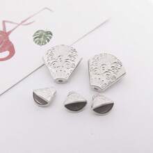 50/100 piezas/paquete Cuentas con borla CCB, Conectores de colgante con tapa de flor de plástico chapado en plata vintage, Accesorios de joyería DIY - Sombrero con borlas - Ver 9