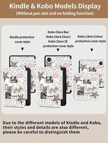 Kingsung Leopard Print & Palm Tree Collage Pattern Tablet Protective Case, Suitable For IPad 9.7/10.2/10.5/10.9/12.9 Inch/Pro 11 Inch, 10th Gen, Galaxy Tab S6 Lite 10.4 Inch, Kindle Paperwhite 12th Gen 2024, Kindle 11th Gen 2022, Kobo Clara Colour, Soft Shock-Proof, Smart Stand/Auto Wake/Sleep - Multicolor - View 11