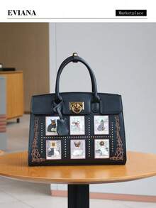 Fashionable Luxury 2025 Women's Tote Bag, High-Capacity Premium Handbag, Elegant & Graceful Ladies Shoulder Bag With Exquisite Cat Design, Suitable For Work - Nhiều màu - Xem 4