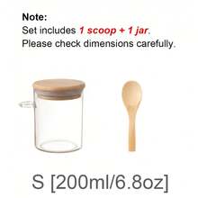 Set Of Clear Airtight Plastic Container With Wooden Spoon & Bamboo Lid, Coffee Bar Accessories Sugar Bowl Spice Jar, Aesthetic Pantry Organization - View 11