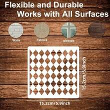 16PCS Reusable Geometric Texture Stencils For Crafting, Layering, Painting On Wood, Walls, Furniture, Fabrics & Scrapbooking - 16 Templates - View 3
