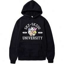 Kangaroo Hoodie With Kpop Band Skz Skzoo Aesthetic Y2k Unisex - 黑色 - 查看 2