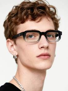 1 chiếc kính thời trang nam, chất liệu polycarbonate nhẹ, kiểu dáng vuông cổ điển, kính mắt nam dùng hàng ngày và công sở, kèm hộp đựng kính. - Nhiều màu - Xem 15