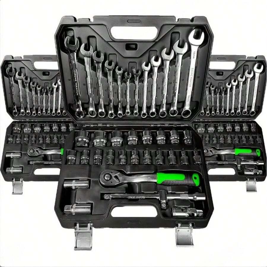 工业级汽车维修工具套装，套筒扳手棘轮组合工具箱，通用套筒，五金工具套装 - 多色 - 查看 1