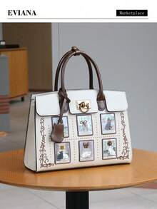 Fashionable Luxury 2025 Women's Tote Bag, High-Capacity Premium Handbag, Elegant & Graceful Ladies Shoulder Bag With Exquisite Cat Design, Suitable For Work - Nhiều màu - Xem 15