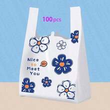 1/50/100 chiếc Túi tote nhựa họa tiết hoa "Rất vui được gặp bạn" - Dày dặn và chắc chắn, lý tưởng cho sử dụng hàng ngày, lễ hội, tiệc tùng, mua sắm, làm quà tặng, lưu trữ, doanh nghiệp nhỏ, cửa hàng tạp hóa, tiệm bánh. - Nhiều kiểu dáng/màu sắc - Xem 9