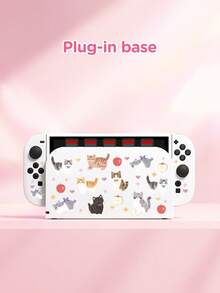 1 pieza Funda protectora con diseño de gato de dibujos animados lindos para Nintendo Switch2 (2025), aplicable a Switch2, Switch NS/Switch OLED/Lite, accesorios de Switch, bolsa de almacenamiento, funda protectora de Switch, regalo romántico para jugadores de Switch - Multicolor - Ver 12