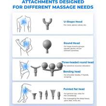 3pcs Massage Gun, Electric Massager, Home Fitness Mini Massage Gun With 9 Interchangeable Massage Heads, 6 Speed Levels, USB Rechargeable, Suitable For Home Fitness, Office Use, Muscle Relaxation, Fatigue Relief, Perfect Gift - View 8