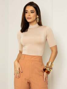 Women T-Shirts - Black/White/Beige - View 6