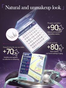 48 piezas de pestañas postizas sin pegamento - pestañas inferiores - curva Moonlight - Serie Wish Star - Diseño de aplicación rápida invertido, natural y versátil, pestañas postizas realistas MR.WISH - J - Ver 3