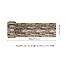 1 Roll 2D Rustic Stone Brick Self Adhesive Wallpaper Peel And Stick Removable Waterproof Textured Wall Stickers For Bedroom Living Room Kitchen Fireplace Accent Walls Home Decor11.81/15.75/17.72in*6.56/9.84/16.4ft - JCDC002 - View 17
