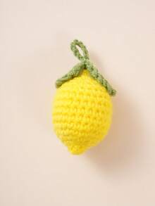 1个手工编织水果吊坠，柠檬葡萄造型，适合DIY包包挂饰和钥匙扣 - 彩色 - 查看 3