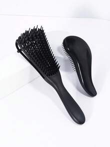 2件套卷发造型梳套装 - 8齿干湿两用卷发梳，头皮按摩梳，耐用ABS手柄，适合所有发质 - 彩色 - 查看 4