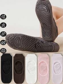 1/3/5双装女士专业瑜伽袜，防滑设计，无后跟防滑，适合空中普拉提、舞蹈、健身、瑜伽，四季皆宜 - 彩色 - 查看 1