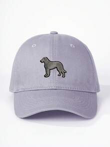 1pc Embroidered Irish Wolfhound Baseball Cap, Adjustable, Suitable For Spring/Autumn Travel, Fashionable Sun Protection Hat, Y2K Style Cap - Baseball Cap - View 4