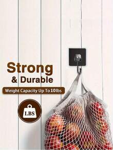 20 Pcs Acrylic Large Command Hooks, Strong Bearing Capacity Multi-Purpose Black Heavy Duty Stick On Wall And Door Hooks For Keys Towel Bathroom Home Kitchen - A - View 4