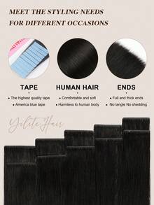 YILITE Skin Weft PU Tape On Hair 4x0.8cm 10PCS 20PCS Tape In Hair Extensions Human Hair Injected Invisible Tape Hair Extensions - S1B - View 6