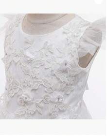 Vintage Lace Party Dress For Girls - Boho Style Maxi Gown For Pageant, Wedding & Celebration - 白色 - 查看 2