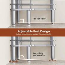 4 Tier Floor Standing Corner Shower Caddy Organizer With Toothbrush Holder, Large Spacing Floor Shower Shelf Rack Storage Stands With Hooks For Bathroom Kitchen, Black - Sliver - 查看 7