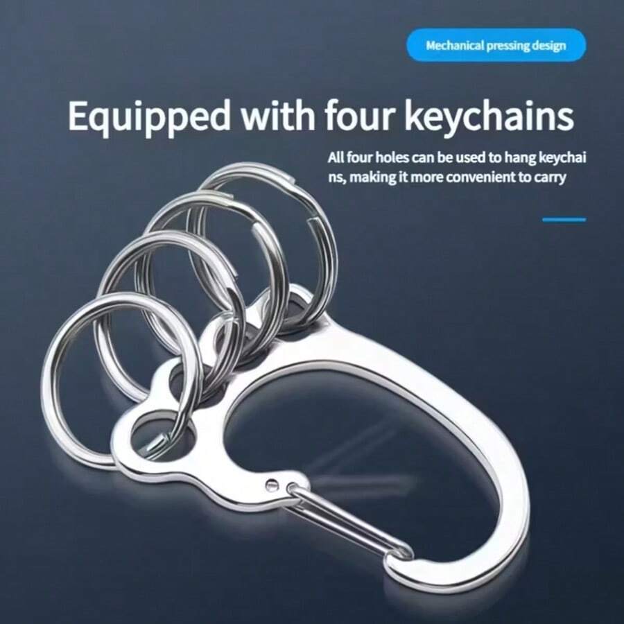 Stainless Steel Keychain In The Shape Of A Small Footprint, A Multi-Ring Personalized Anti-Loss Accessory For Car Keys - A - View 1