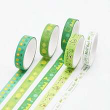 5 Rollen süßes Washi Tape Set (1 cm breit, 2 m lang), buntes Washi Tape Set, Masking Tape, Schreibwaren für Scrapbooking, japanischer und koreanischer Stil kreatives Dekoband, ästhetisches Masking Tape für Notizbücher, Scrapbooking Zubehör, handgemachtes Tape für Scrapbooking, Siegelaufkleber, Geburtstagsgeschenk - Verschiedenfarbig - Übersicht 16