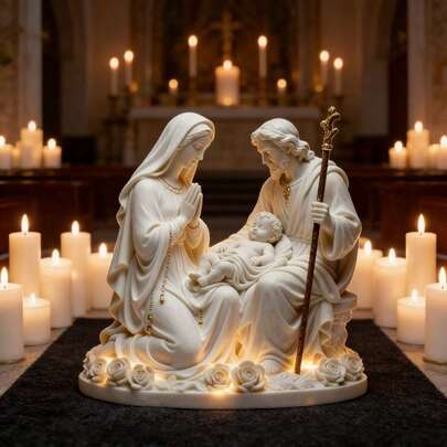 Nativity Resin Mold- Candle Making Mold - Epoxy Resin Mold Clay And Plaster Mold Easy Release Reusable Multi-Purpose Silicone Mold For DIY Candle Making, Epoxy Resin Craft, Perfect For Easter Gifts, Baptism Ceremony & Wedding Favors