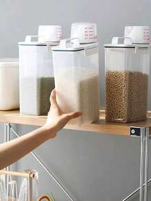 Household Rice Storage Box, Insect-Proof And Moisture-Proof, Sealed Flour Storage Canister, Rice And Grain Storage Box - Clear - View 5