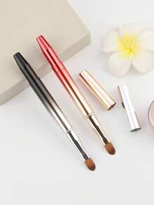 1pc Dual-Ended Retractable Lip Brush, Concealer Brush, Portable Makeup Brush With Cap - Multicolor - View 8