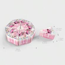 8 piezas Caja de regalo creativa con forma de pastel de mariposa tridimensional linda para fiesta de cumpleaños - multicolor - Ver 3