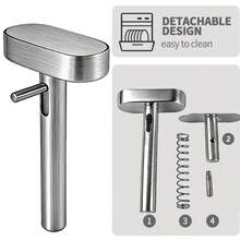 Molde de acero inoxidable para hacer bolas de falafel, herramienta fácil de usar y limpiar, prensa antiadherente para bolas de carne, utensilio de cocina de Oriente Medio - Plateado - Ver 6