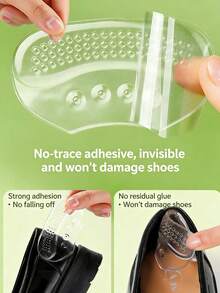 Soft Silicone Anti-Friction Heel Cushion Pads, Suitable For Women's High Heels, Women's Shoes, Men's Sneakers, Men's Dress Shoes, Daily Wear, Back To School, Women's Boots Accessory, Outdoor, Sports, Travel, Home, Office, School, Holiday Gifts - A-transparent - View 3