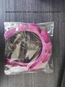 1pc High Quality Velvet Headband For Skincare, SPA, And Styling - Hot Pink - View 5