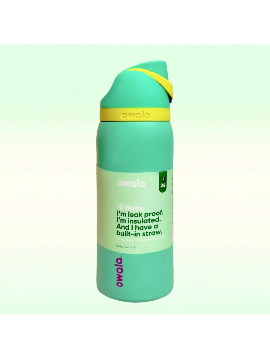 OWA 32OZ Water Bottle With Straw, Insulated Stainless Steel Tumbler, 24hrs Cold, Lock Lid, For Sports Travel School - 綠色 - 查看 1