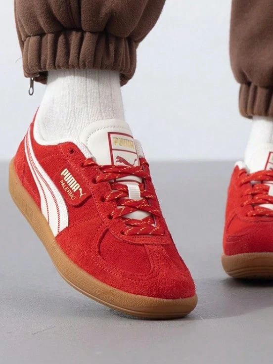 Giày thể thao cổ thấp PUMA Palermo của Đức, dành cho nữ, màu đỏ. - Đỏ - Xem 1