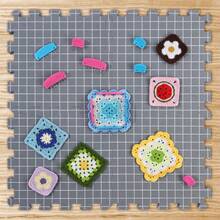 Bộ 4/9 tấm lót định hình đan móc, được thiết kế dành cho các dự án đan và móc, làm từ chất liệu lưới dày dặn, phù hợp cho việc thêu hoặc móc, tuyệt vời để cất giữ đồ may vá và đồ thủ công, lý tưởng cho người mới bắt đầu và làm quà tặng, có màu xám và xanh lá cây. - Rào chắn dệt - Xem 10