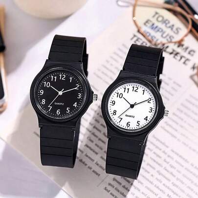 1 chiếc đồng hồ nữ thạch anh, mặt tròn, mẫu bán chạy nhất, đồng hồ thương hiệu chất lượng với bộ máy cao cấp S68, màu đen/trắng, phù hợp với phong cách Trung Quốc, quà tặng ngày lễ, đeo hàng ngày, hẹn hò, thường ngày, dự tiệc, cặp đôi, kiểu kim chỉ giờ, đồng hồ nữ dễ thương.