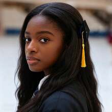 1pc Mini Graduation Hat Hair Claw Women's Tassel Hair Clip, Suitable For Graduation Parties - A-Black - View 8